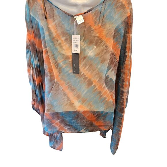 NWT Matty M size XS / S tie-dye ombre Batwing layering SILK boho retro *FLAW* - Picture 2 of 7